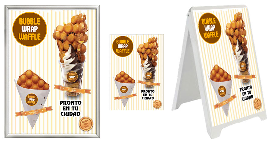 Cartelería para Bubble Wrap Waffle