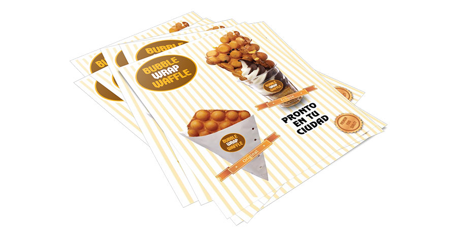 Flyers y Cartas Menu Bubble Wrap Waffle